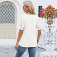 thumbnail image 6 of Dressy Square Neck Tops for Women,Women Short Sleeve Square Neck Jacquard Solid Color Puff Sleeved Loose T Shirt Top,Puffy Short Sleeve Spring Tops(Size:S), 6 of 8