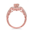 thumbnail image 3 of 1.25 Carat Round cut Morganite and Diamond Engagement Ring in 14k Rose Gold affordable morganite & diamond engagement ring, 3 of 3