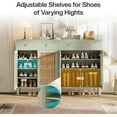 thumbnail image 2 of Tribesigns Mint Green 6-Tier Shoe Cabinet with Doors, Modern Rattan Shoe Organizer with Drawer, Storage Cabinet with Adjustable Shelf, 2 of 6