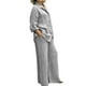 thumbnail image 1 of Conjunto de dos piezas de manga larga para mujer: top y pantalones anchos, poliéster, playa/vacaciones - Tallas S-XXXXL, 1 of 5