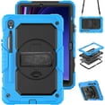 thumbnail image 1 of Funda para Samsung Galaxy Tab S10 Lite/ S10 FE/ S9 FE 10.9 pulgadas/Tab S9 11 pulgadas, funda protectora resistente a prueba de golpes con protector de pantalla, soporte giratorio de 360°, 1 of 9