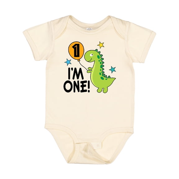 Inktastic 1st Birthday Dinosaur 1 Year Old Boy Boys or Girls Baby Bodysuit