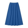 thumbnail image 4 of Lusa Long Skirts for Women 2026 Summer Boho Pleated Loose Fit Lightweight Flowy Skirt Pure Color Casual Elastic High Waisted Swing A-Line Maxi Skirts Blue M, 4 of 5
