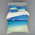 thumbnail image 2 of Ambesonne Tropical Bedding Set 3 Pcs, Exotic Seashore View, Twin, Turquoise Cream, 2 of 3