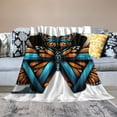 thumbnail image 2 of Orinice Butterflies Warm Lightweight Blanket Soft Fleece Throw Blanket for All Seasons - Decorative Cow Gifts Blanket for Bed, Couch, and Sofa 60x80in, 2 of 6