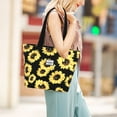 thumbnail image 5 of HAWEE Sunflower Tote Bag with Zipper for Women Inside Mesh Pocket Heavy Duty Casual Cloth Shoulder Handbag Outdoors, Sunflower, 5 of 7