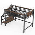 thumbnail image 5 of Bellemave Full Size Loft Bed with Stairs, Heavy Duty Loft Beds Frame with Storage Basket, Bookshelf, Clothing Rack and Safety Wavy Guardrails, Large Under-Bed Space for Bedroom, Black, 5 of 8