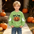 thumbnail image 6 of Qzwdhjm Girls Halloween Sweatshirt Cute Ghost Printed Crewneck Sweatshirts Long Sleeve Fleece Lined Pullover Tops for Halloween Party 2-15Y, 6 of 9
