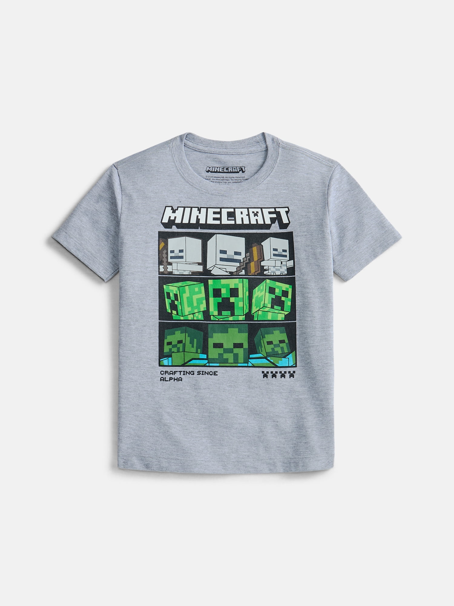 Minecraft Boys Crewneck Graphic Tee with Short Sleeves, 3-Pack, Sizes XS-2XL