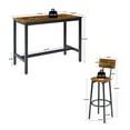 thumbnail image 5 of Industrial Style Dining Table Set, Counter Height Pub Table and Chairs Set for 4, Rectangular Bar Table with 4 Stools for Dining Room Breakfast Nook Pub - Space Saving, B1536, 5 of 8