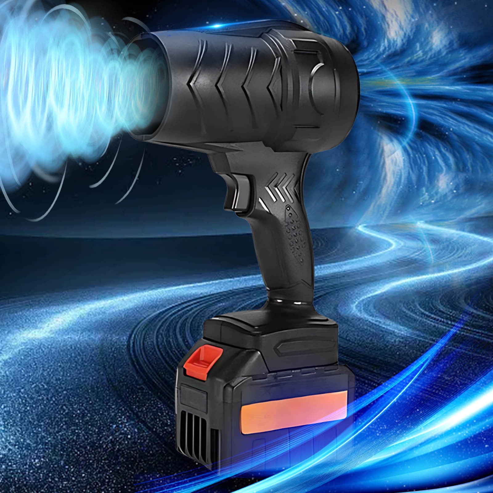 Super Power Turbo Fan,Cordless Leaf Blower Violent Turbofan,Compressed Air Duster,130000 RPM 6-Gear Handheld Rechargeable Air Blower Turbo Fan Outdoor Car Wash Dusting Snow Blower,Black