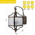 thumbnail image 6 of Chords Attic 14.6" 1-Light Farmhouse Wall Sconce with Glass Panels for Bedroom, Living Room, Patio, Garden, and More, 6 of 8