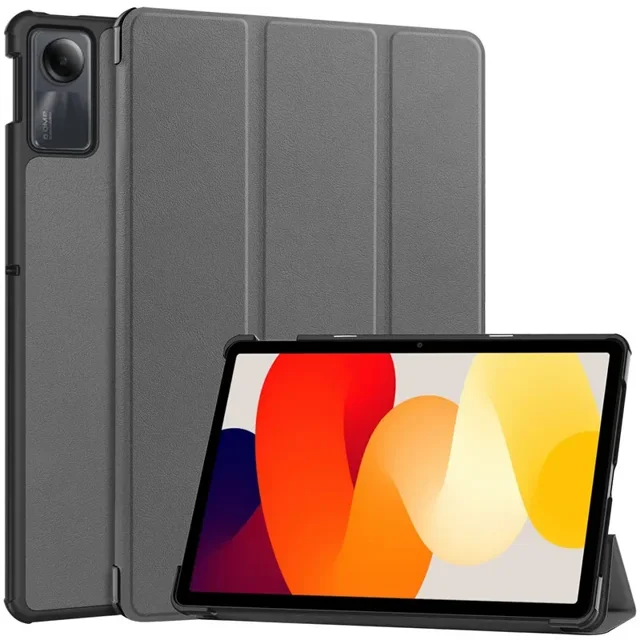 For Xiaomi Redmi Pad SE Tablet Case 2023 PU Leather Tri-Folding Stand Magnetic Shell for Xiaomi Redmi Pad SE 11 Inch Case Cover Gray Redmi Pad SE 11 inch