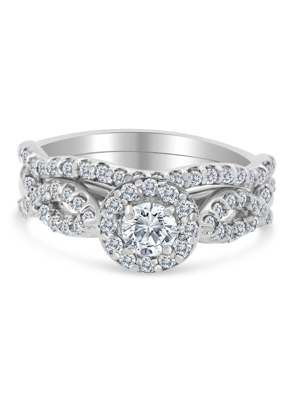 1.10ctw Diamond Infinity Bridal Set in 10k White Gold
