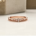 thumbnail image 3 of 18K Rose Gold Round Shape Moissanite Vintage Wedding Ring, 3 of 5