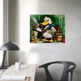 thumbnail image 4 of Orinice  'Scrooge Montana' Inspirational Wall Art w/Black Frame | Scrooge McDuck X Scarface Canvas Print | Motivational Décor for Bedroom, Living Room &amp; Business Office  16x12in, 4 of 6