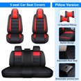 thumbnail image 3 of FANOTEK Black & Red, Waterproof, Cushioned, Front Rear Seat Covers, 5 Pieces, 3 of 14