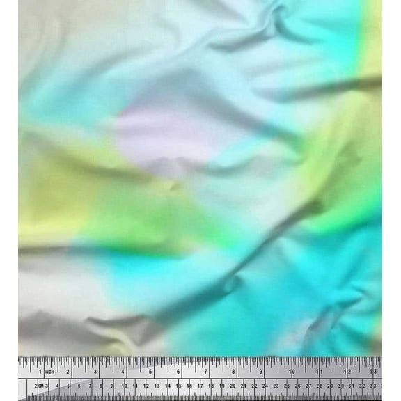 Soimoi Cotton Duck Fabric Ombre Tie-Dye Decor Fabric Printed Yard 42 Inch Wide