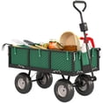 thumbnail image 1 of Outsunny Garden Wagon Cart with Removable Liner, Quick-Release Sides, Green, 1 of 10