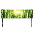 thumbnail image 3 of East Headboard, Bamboo Forest with Morning Sunlight Sun Beams Through Trees Jungle Scene, Upholstered Decorative Metal Bed Headboard with Memory Foam, King Size, Lime Green Yellow, by Ambesonne, 3 of 4