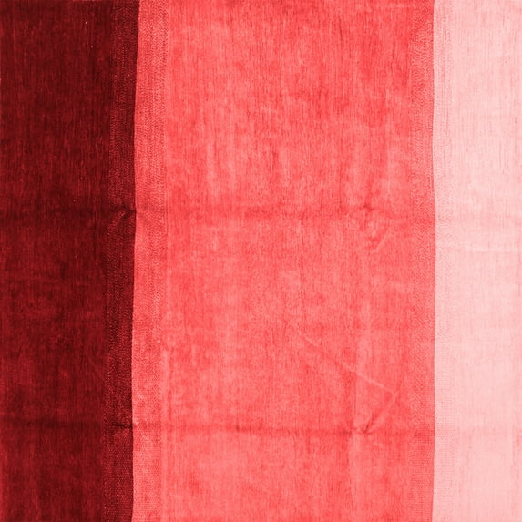 Ahgly Company Indoor Square Abstract Red Contemporary Area Rugs, 4' Square