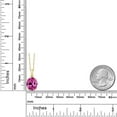 thumbnail image 2 of Gem Stone King 7.52 Ct Oval Pink Created Sapphire White Diamond 10K Yellow Gold Pendant, 2 of 4