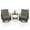 Grey, variant on Costway 3 PCS Outdoor Swivel Chair Set with 2-Tier Tempered Glass Side Table Cushions
