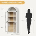 thumbnail image 2 of EastVita 71.4 in Tall Arched Bookshelf with Doors Farmhouse Bookcase Display Storage Shelves Wooden Display Cabinet Rounded Bookcases for Living Room Kitchen Office, 2 of 7