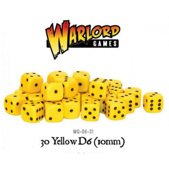D6 10mm Yellow w/Black (30) New