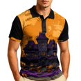 thumbnail image 3 of IAJDKMEK Halloween Men's Polo Short Sleeve Shirt - Breathable Button-Down Knit Shirt, Lightweight Summer Shirt for Party, Daily Summer, Golf Shirt & Costume Events,Yellow 2XL, 3 of 7