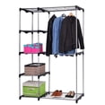 thumbnail image 1 of Costway Closet Organizer Storage Rack Portable Wardrobe Garment Hanger Double Rod Shelf, 1 of 5