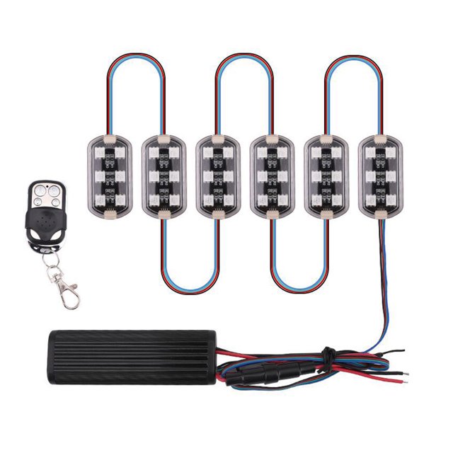 Riwesomey Tira de luces para chasis automotriz de PC, 6 piezas, 6 LED, 12-15V, RGB, Flexible, para Interior de motocicleta, rejilla Exterior, lámpara para Bombillas para automóviles Riwesomey VI015309-00B