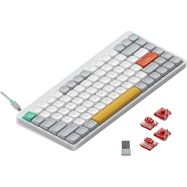 nuphy Air75 V2 Portable 75% Mechanical Keyboard Supports Bluetooth/2.4G/USB-C Compatible with Windows/Mac OS/Linux Systems- White Gateron Cowberry Switch - Open Box