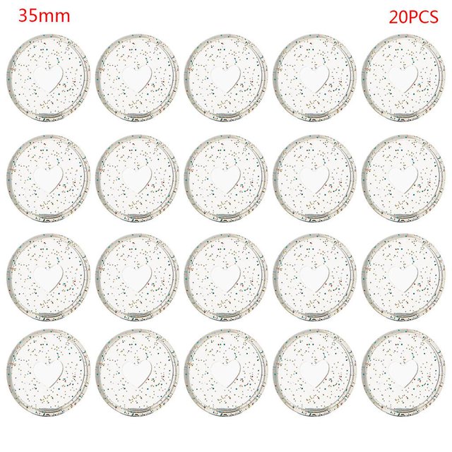 20 piezas de anillos de carpeta con forma de corazón y lentejuelas brillantes con agujero en forma de hongo, hojas sueltas, encuadernación de cuaderno, disco de plástico, hebilla de aro, bricolaje,