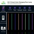 thumbnail image 2 of EDISHINE RGBW LED Corner Floor Lamp with Smart App & Remote Control, Dimmable Light Compatible with Alexa, Google Home, Minimalist Stick Tall Lamp for Living Room, Bedroom, Black, 2 of 6