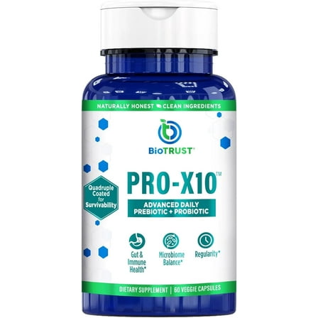 BioTrust Pro-X10 2.0 Probiotic Supplement - Probiotics for Digestive Health with Prebiotics - Immune System Support and GI Health - Free from Gluten, Soy and Dairy, Non GMO - 60 Capsules