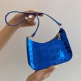 thumbnail image 1 of Bolsa De Hombro Bolsa de hombro para mujer Patrón de piedra PU Square Tote Shiny Underarm Blue Sywqhk Para Estrenar, 1 of 3