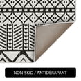 thumbnail image 4 of Mainstays Indoor Modern Tribal Geometric Machine-Tufted Black and White Area Rug, 5' x 7', Machine Washable, Non-Skid Backing, 4 of 5