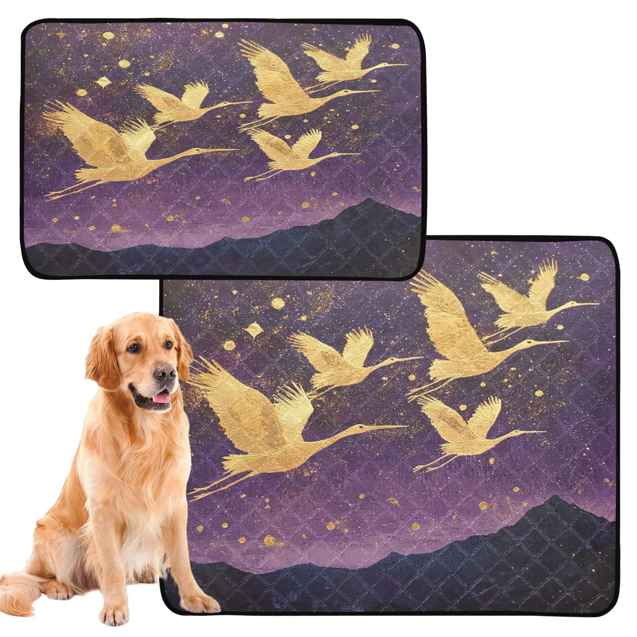 Qxltty Wild Crane Cat litter Pads Pet Set of 3 Diaper Mats Center Anti-leakage Layer Absorbent Soft and Comfortable