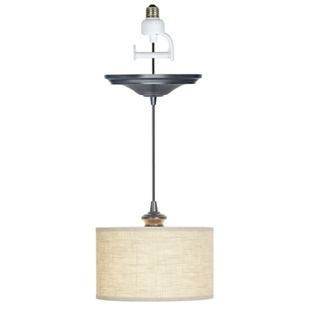 Can Light Conversion Kit >> Instant Pendant Recessed Light Conversion Kit Brushed Bronze Linen Drum Shade Can Light Conversion Kit >> Instant Pendant Recessed Light Conversion Kit Brushed Bronze Linen Drum Shade