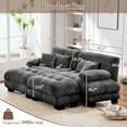 thumbnail image 5 of FFH Loveseat with Chaise, 94.4" Oversized U Shaped Cloud Sofa, Modular Sectional Sleeper Sofa (Chenille Dark Gray, 2 Seater with 2 Ottomans), 5 of 11
