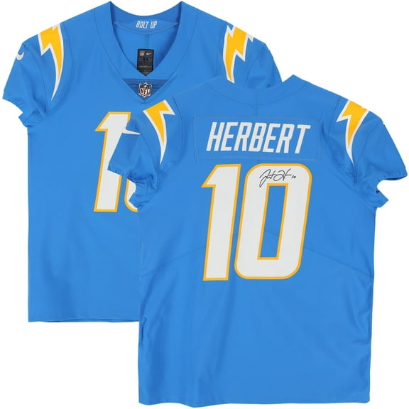 Justin Herbert Los Angeles Chargers Autographed Powder Blue Elite Jersey - Fanatics Authentic Certified