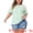 Mint Green, variant on DARING DIVA Women's Plus Plain Crew Neck Ruffle Short Sleeves Blouse 1X Mint Green