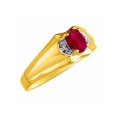 thumbnail image 3 of RYLOS Mens Rings Yellow Gold Plated Silver Classic Design 7X5MM Oval Gemstone & Diamond  Ruby July Birthstone Ring Size 13, 3 of 6