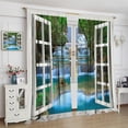 thumbnail image 4 of Forest Curtains,Nature Forest Waterfalls Landscape Rustic Country Farmhouse Style Rod Pocket Soundproof Window Curtains for Bedroom Living Room 2 Panel 84x84 Inch, 4 of 6