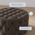 thumbnail image 3 of BELLEZE Modern 29 Inch Luxury Button Tufted Ottoman Bench, Upholstered Linen Fabric Footrest Decor for Living Room, Entryway, or Bedroom - Elenor (Brown), 3 of 7