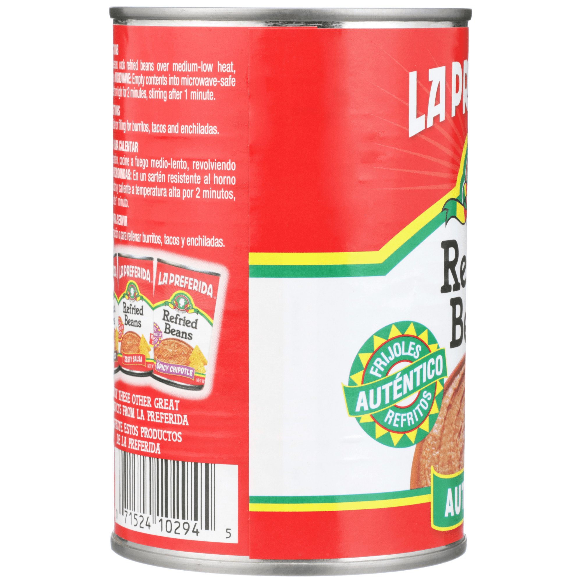 (12 pack) La Preferida Refried Beans, 16 oz, Can, Contains Soy and its Derivatives