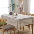 thumbnail image 2 of Vintage Handmade Crochet Diamond Tablecloth Decorative Macrame Lace Table Cloth Cover Layer for Kitchen Dinning Pub Bedside Tabletop Sheet Decoration(Beige, 55 x 55 Inch), 2 of 5