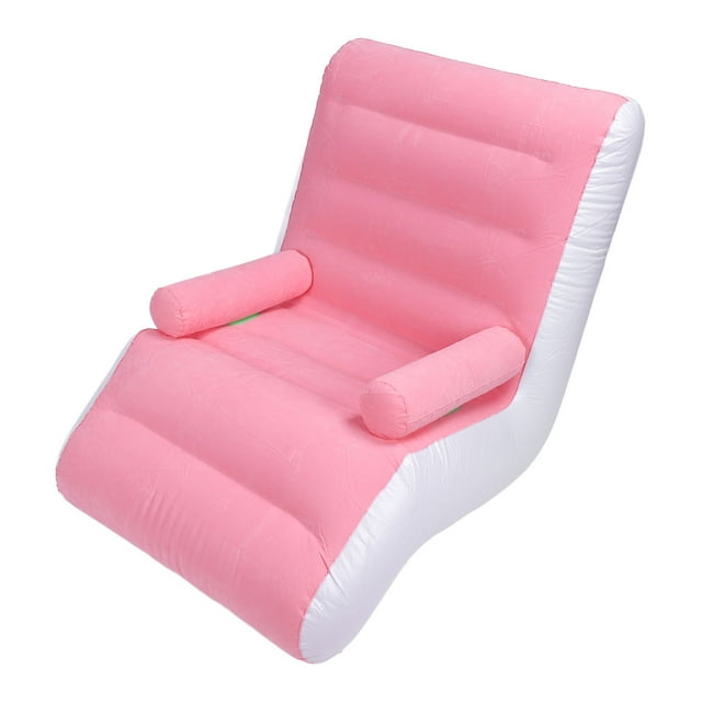 Canapé Gonflable Ergonomique en Forme de S, Surface Douce en Flocage Portable, Canapé Gonflable, en PVC, Flocage, Adapté pour une Utilisation Prolongée, Facile à Nettoyer