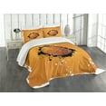 thumbnail image 3 of Ambesonne Orange Quilted Bedspread Set 3 Pcs, Basketball Splash Style, King Size, Orange Black, 3 of 5